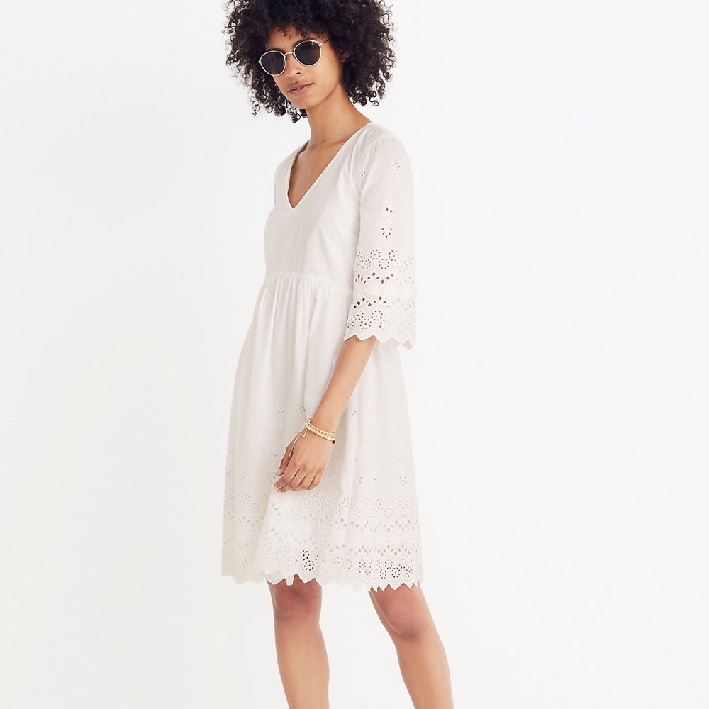 Madewell White Eyelet Dress